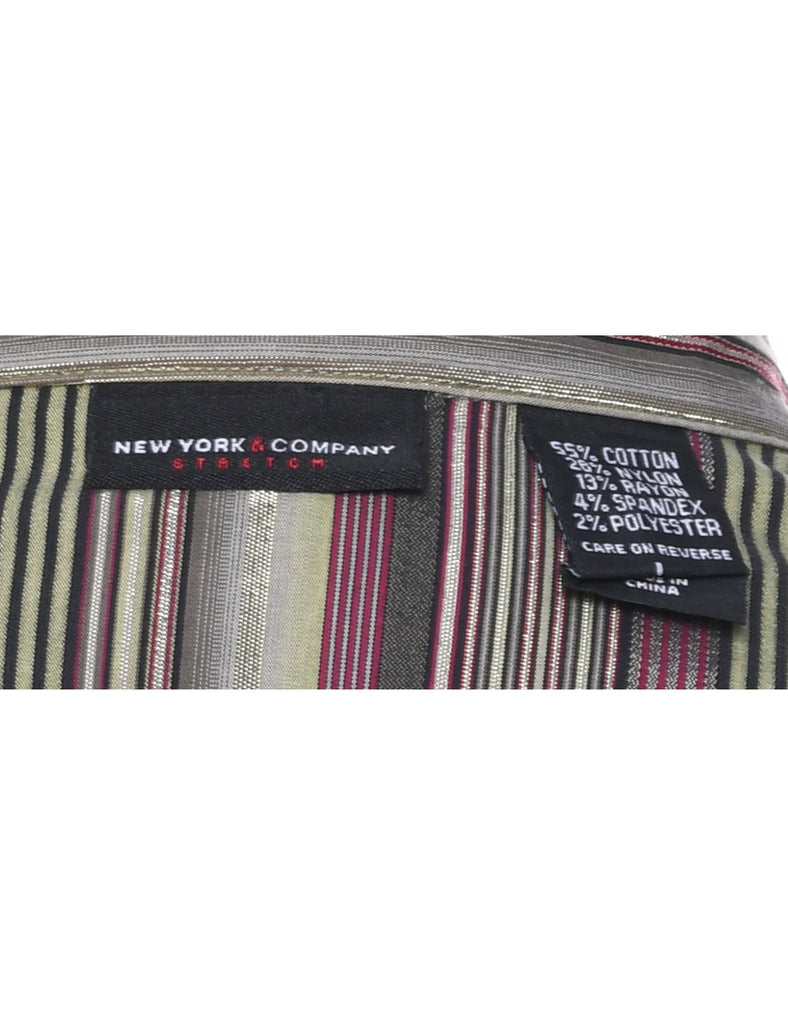 Striped Evening Blouse - L