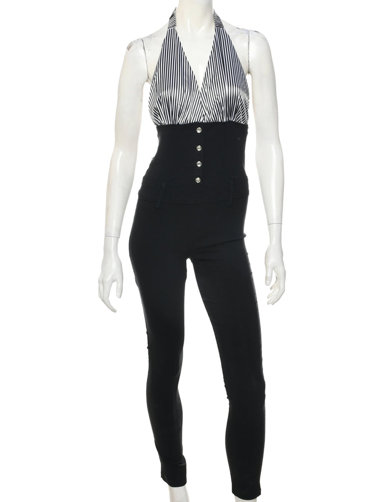 Striped Halterneck Jumpsuit - XS