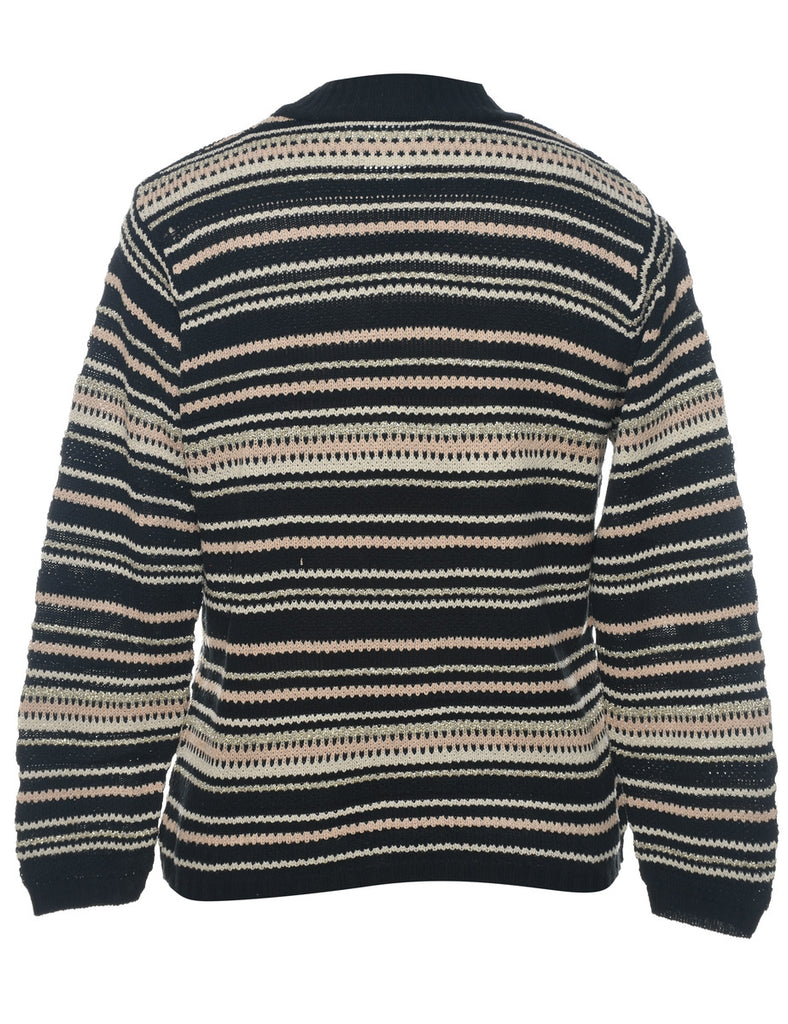 Striped Multi-Colour Sparkly Jumper - M