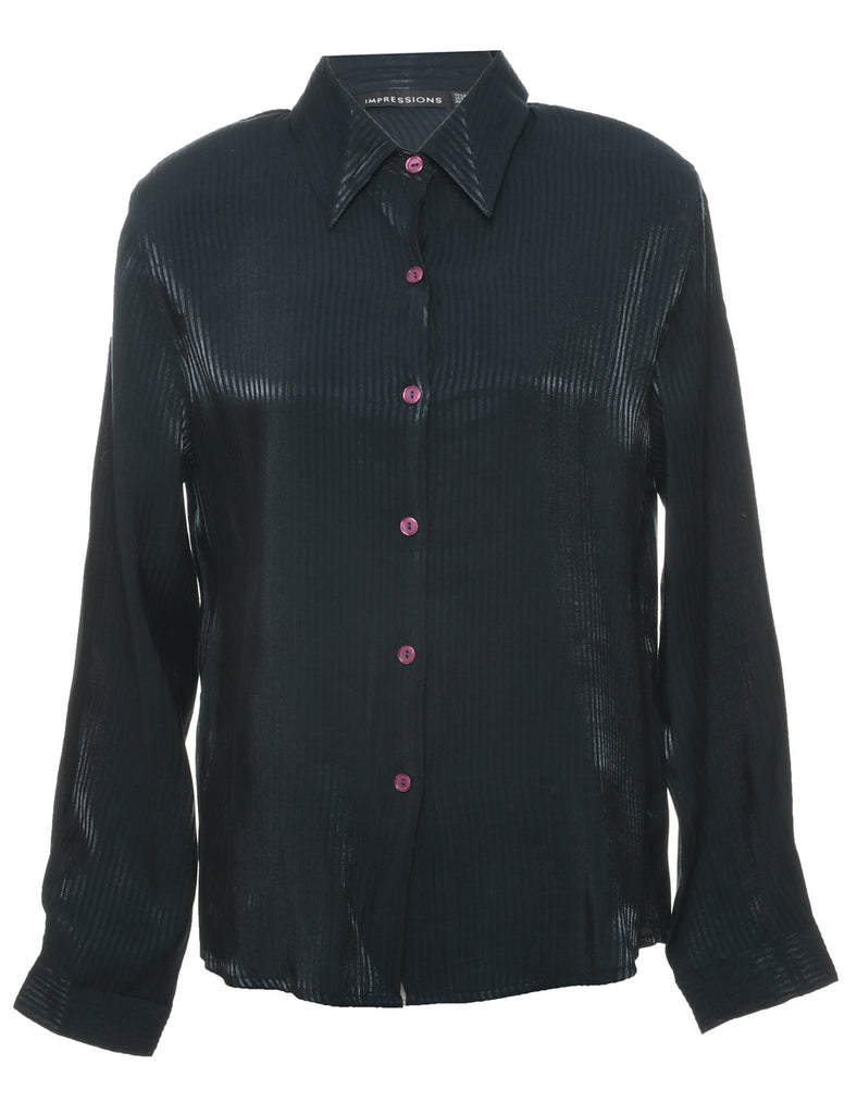 Striped Pattern Evening Shirt - L