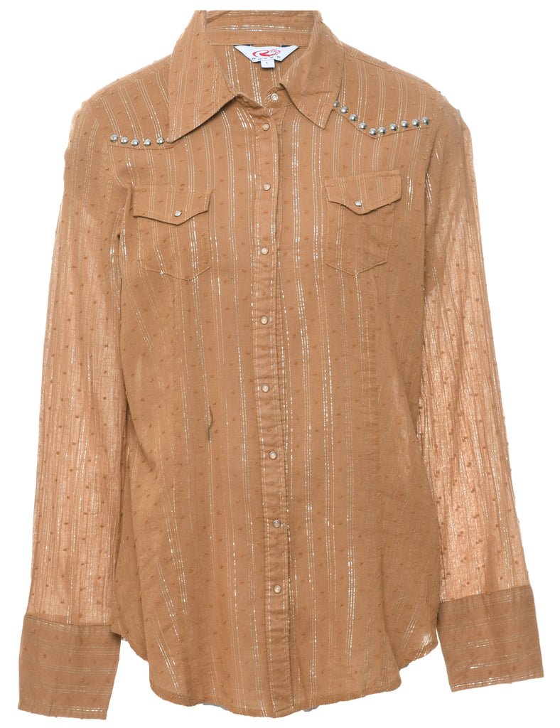 Striped Pattern Evening Shirt - L