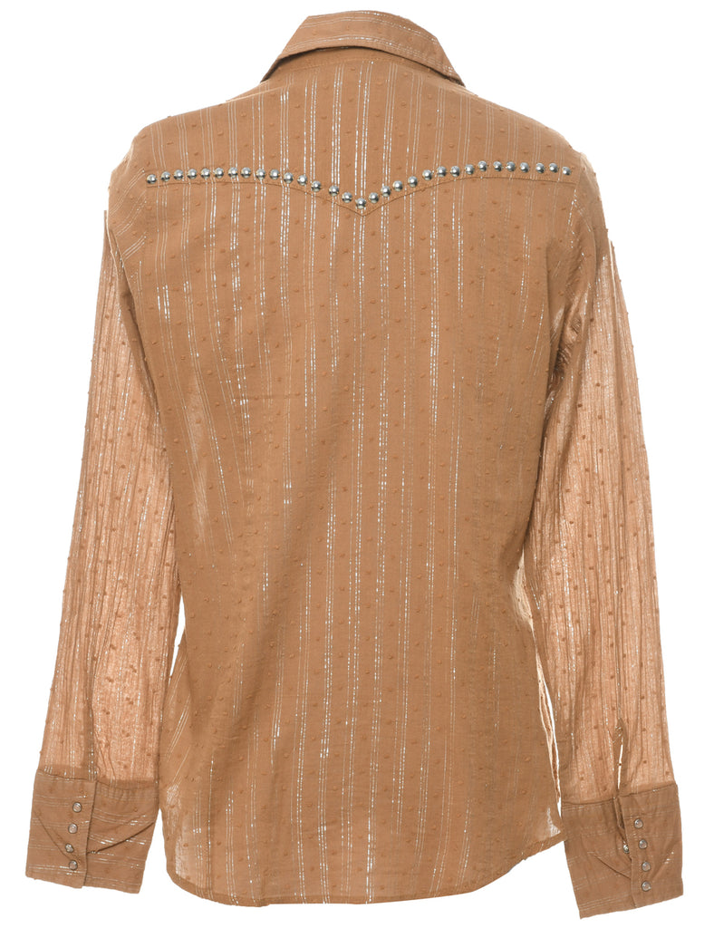 Striped Pattern Evening Shirt - L