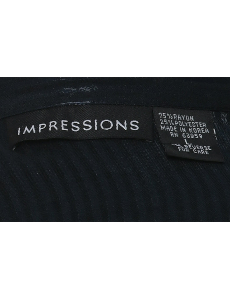 Striped Pattern Evening Shirt - L