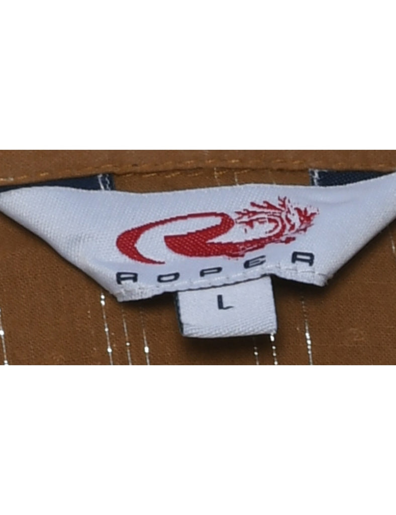 Striped Pattern Evening Shirt - L