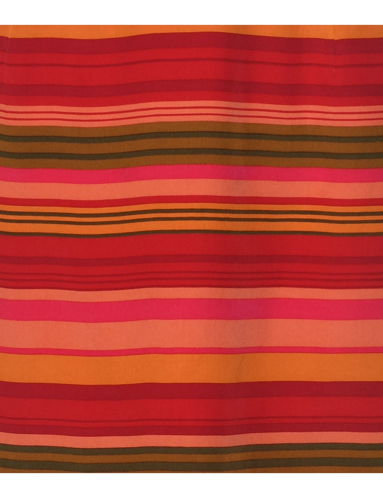 Striped Pattern Maxi Skirt - L