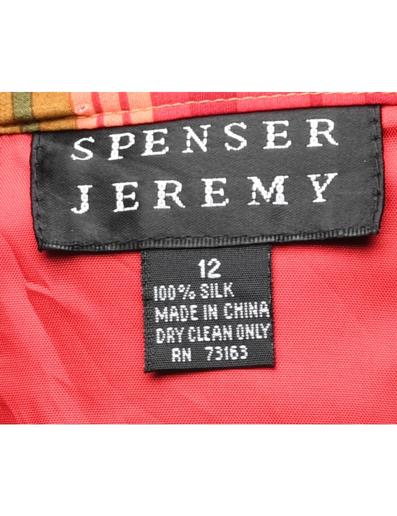 Striped Pattern Maxi Skirt - L