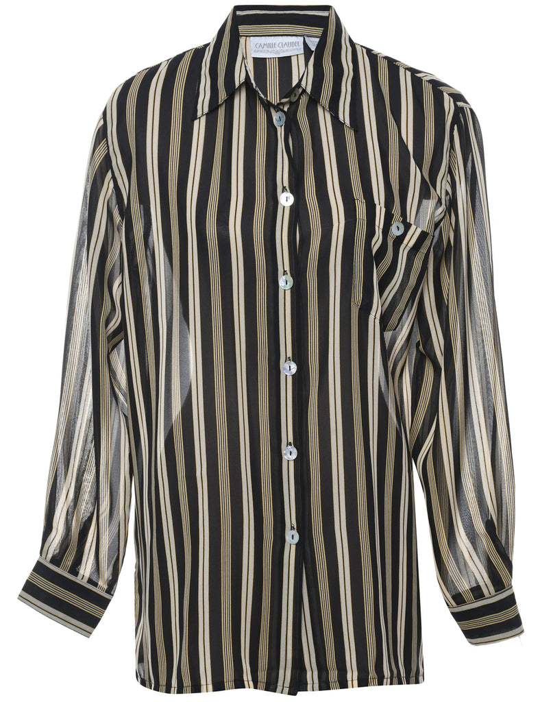 Striped Pattern Shirt - L