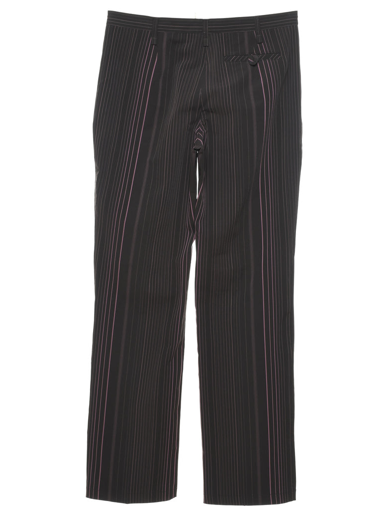 Striped Pink & Brown Y2K Trousers - W32 L33