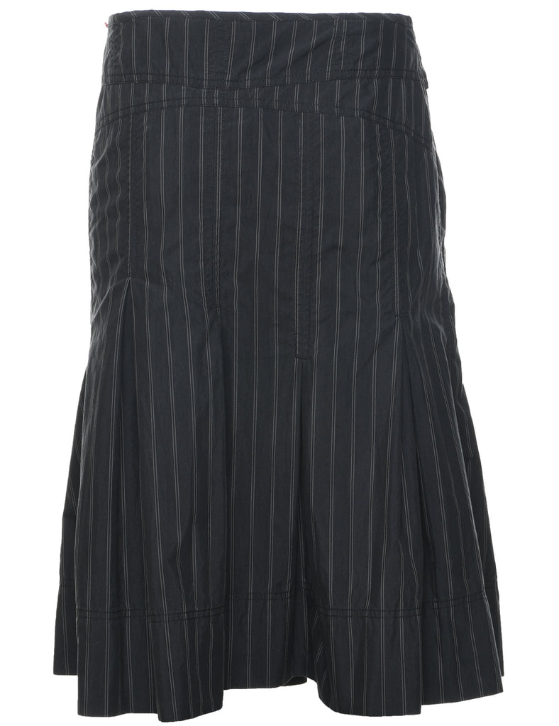 Striped Pleated Skirt - L