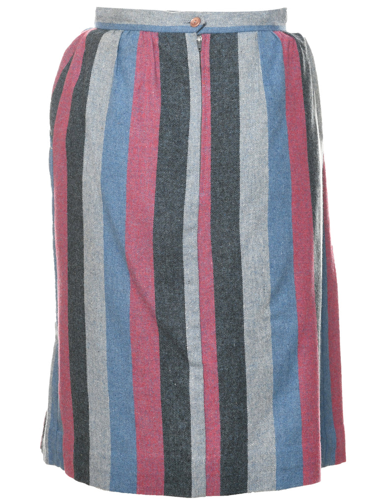 Striped Pleated Skirt - S