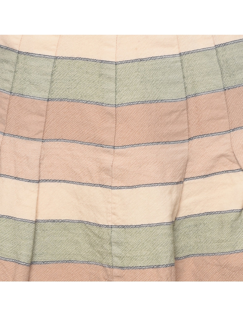 Striped Pleated Skirt - S