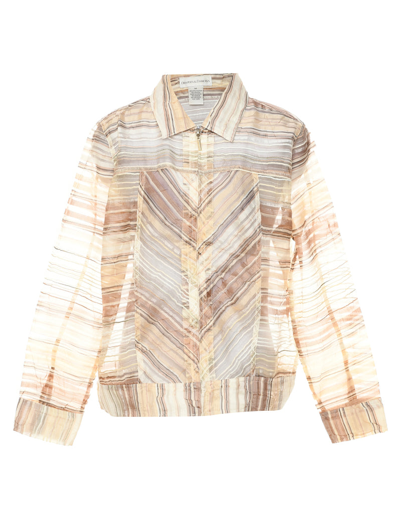 Striped Sheer Effect Jacket - M