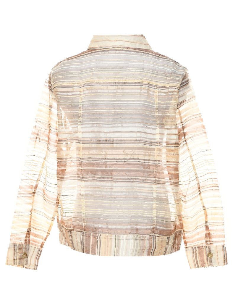 Striped Sheer Effect Jacket - M