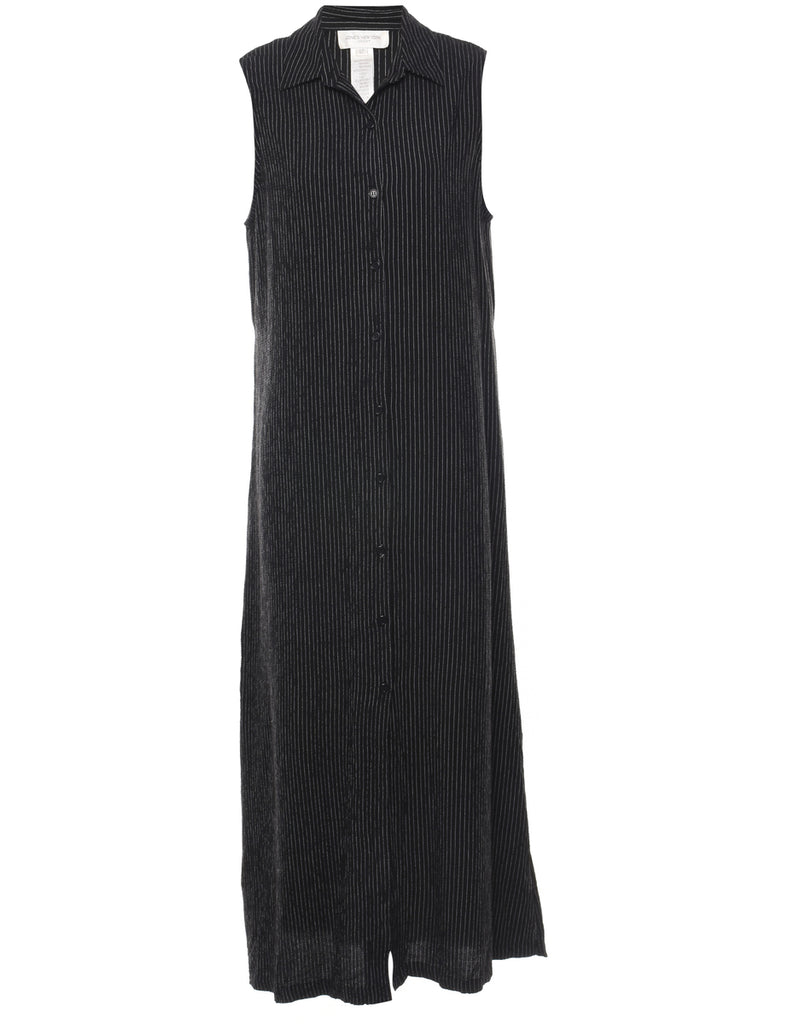 Striped Shirt Dress - L