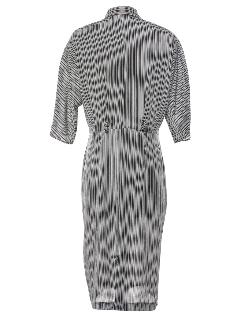 Striped Shirt Dress - L