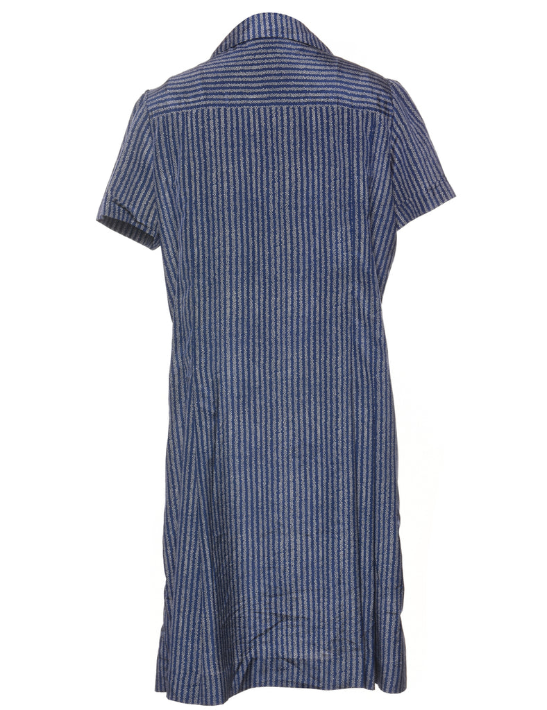Striped Shirt Dress - L