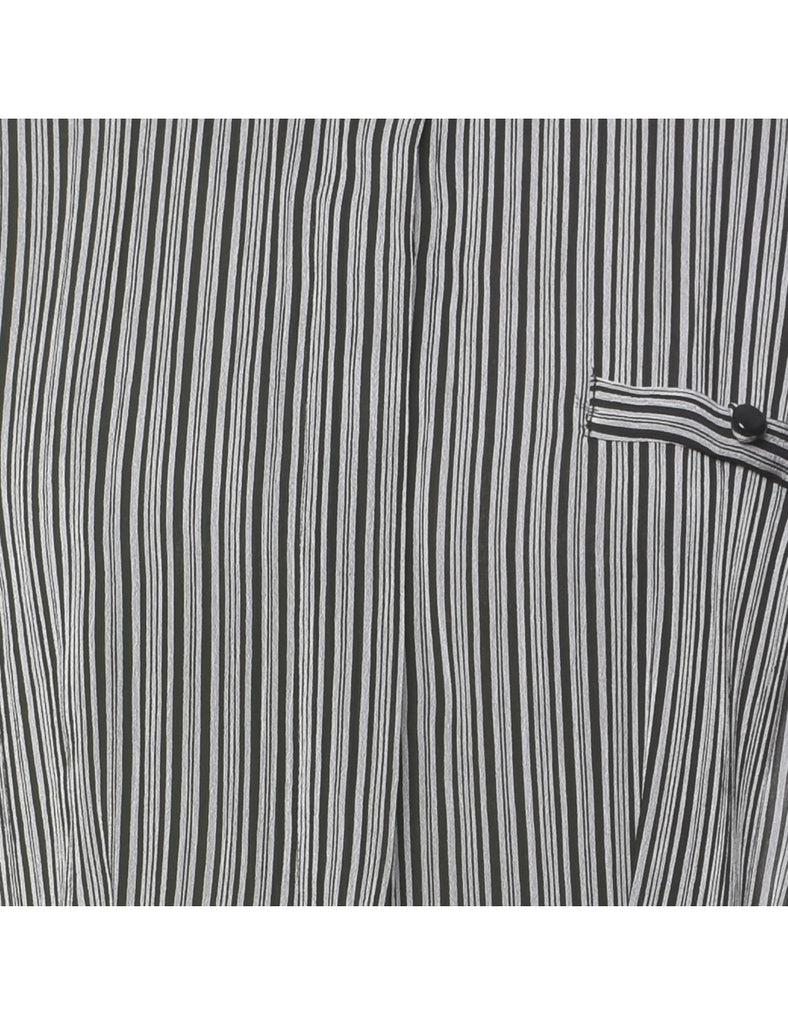 Striped Shirt Dress - L