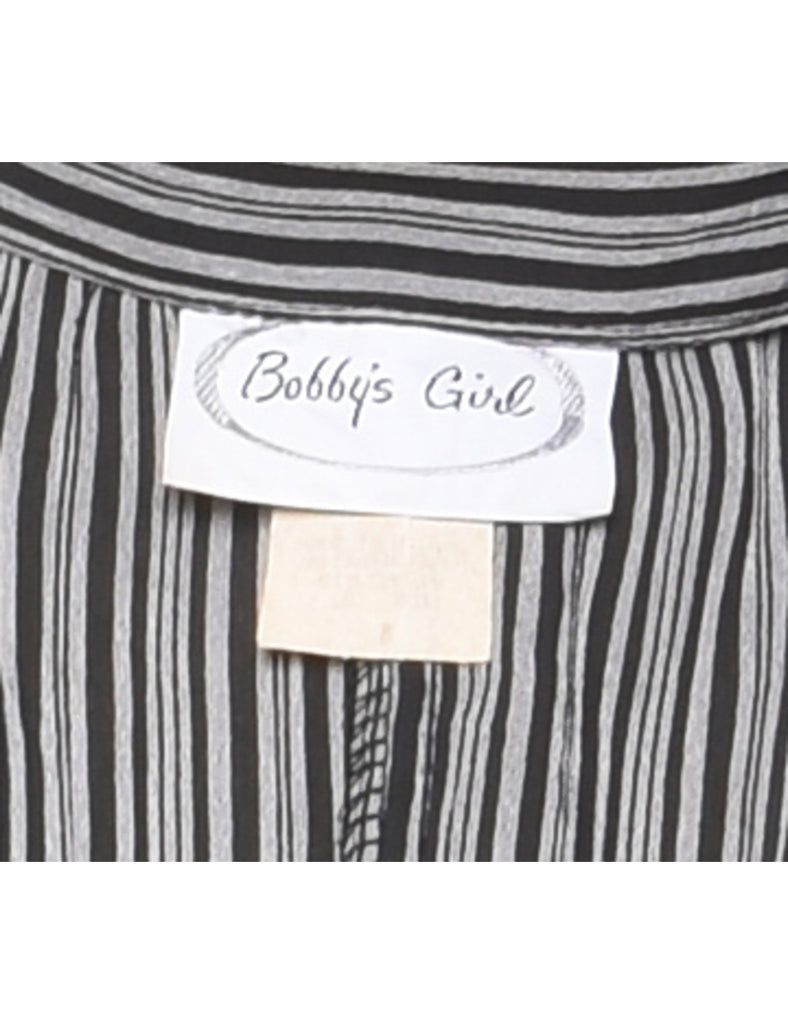 Striped Shirt Dress - L