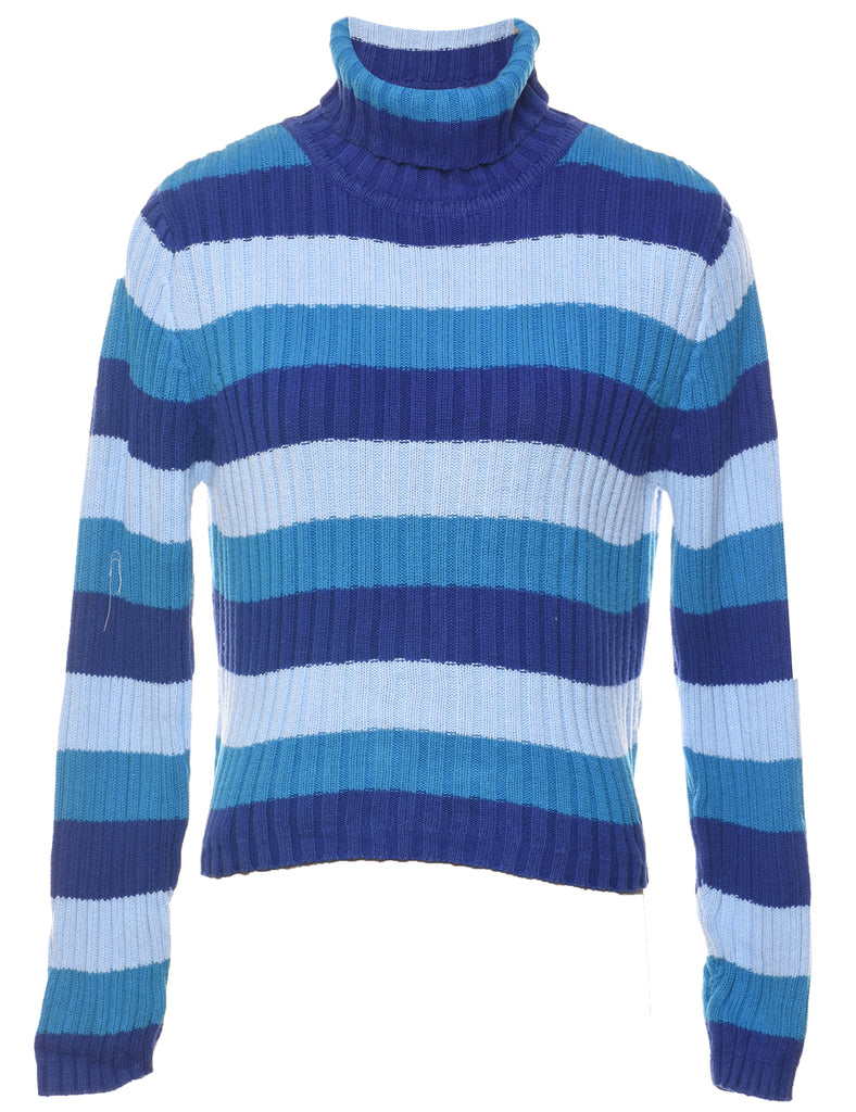 Striped Turtleneck Jumper - L