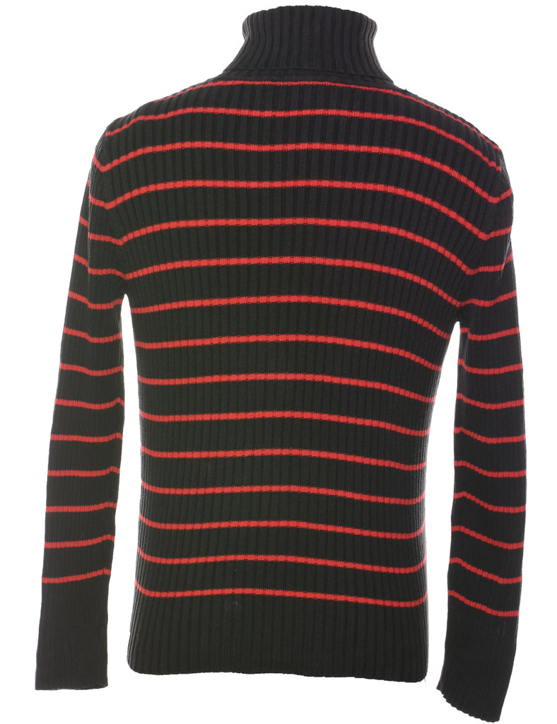 Striped Turtleneck Jumper - M