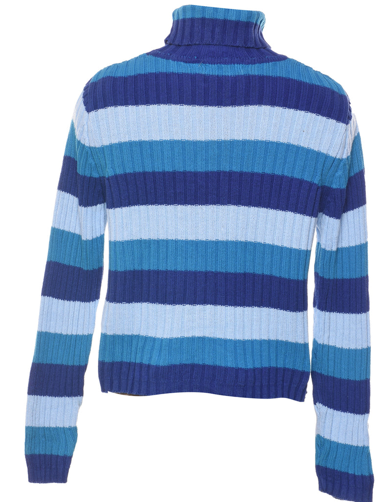 Striped Turtleneck Jumper - L