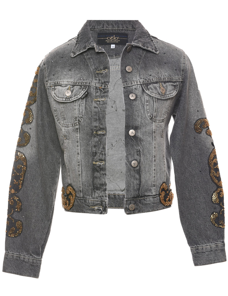 Studded Y2K Denim Jacket - S
