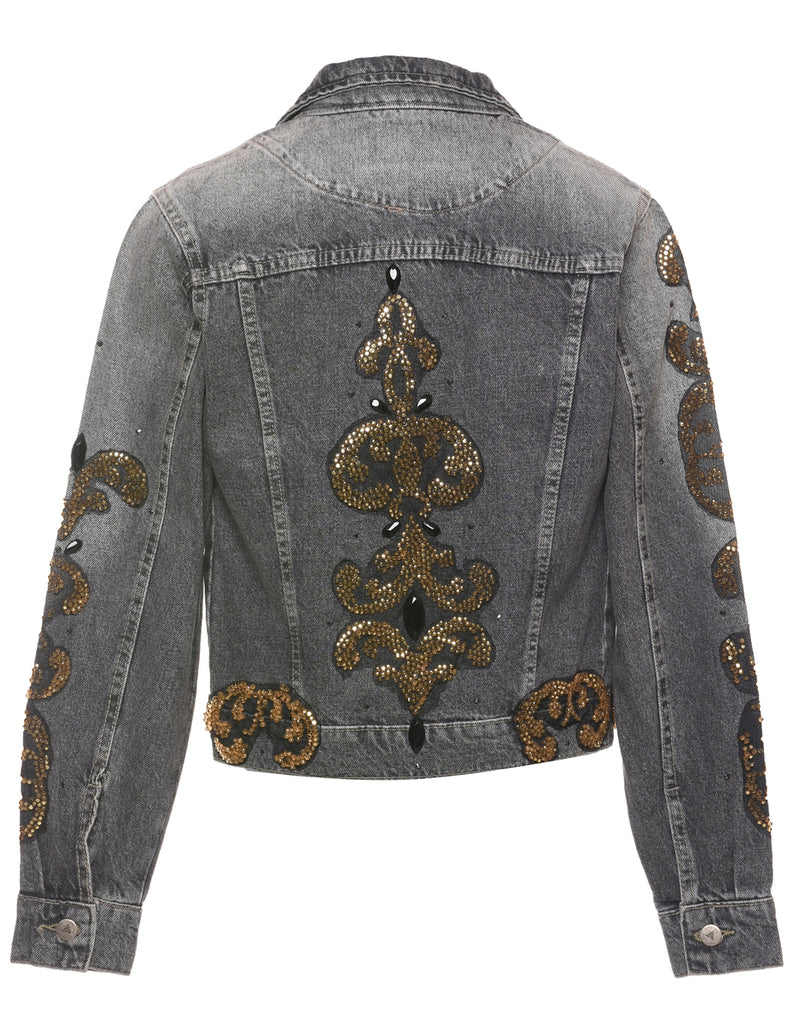 Studded Y2K Denim Jacket - S