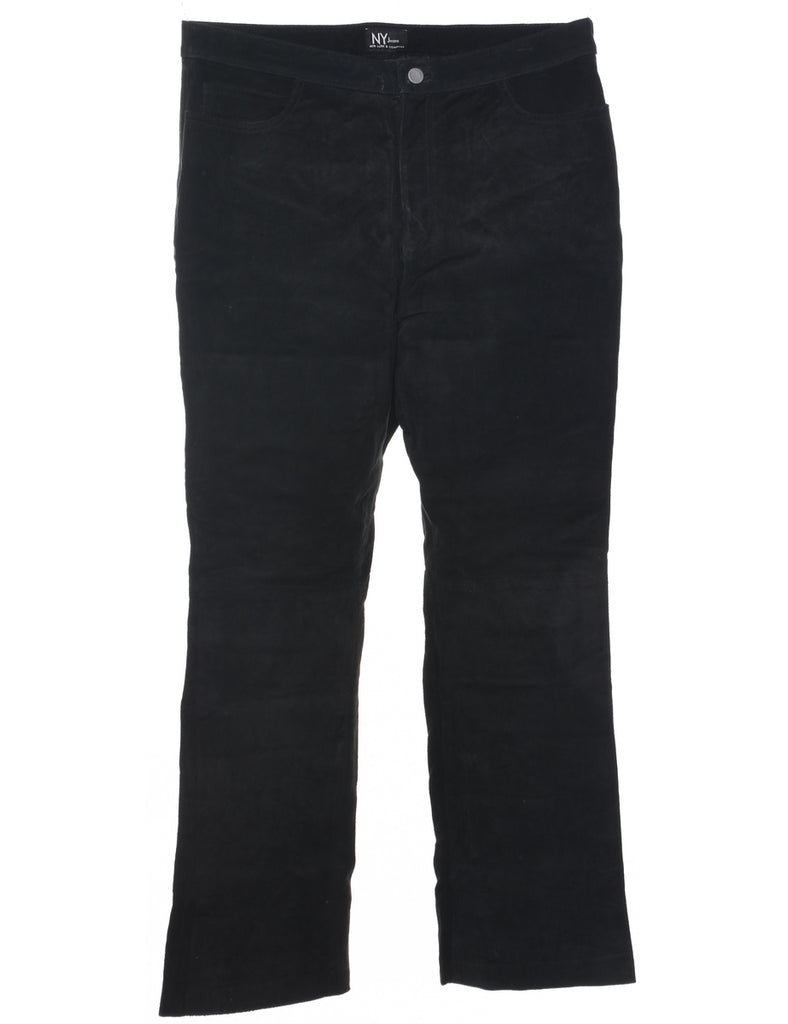 Suede Black Trousers - W34 L30
