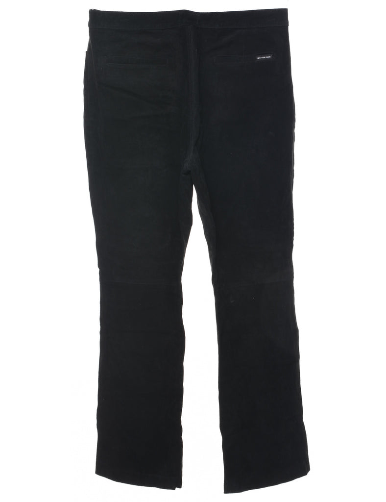 Suede Black Trousers - W34 L30