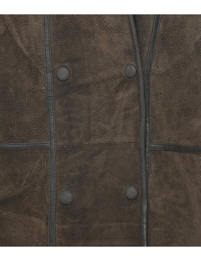 Suede Hooded Coat - M