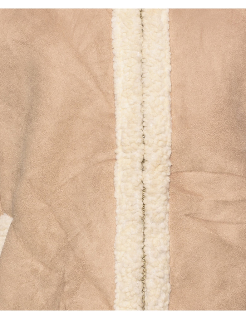 Tan Shearling Suede Waistcoat - M