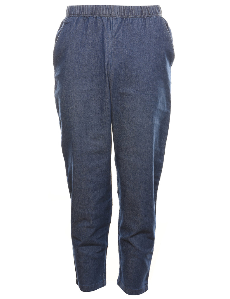 Tapered Dark Wash Denim Trousers - W28 L27