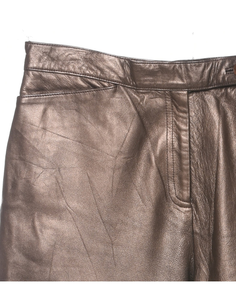 Tapered Leather Copper Trousers - W32 L29