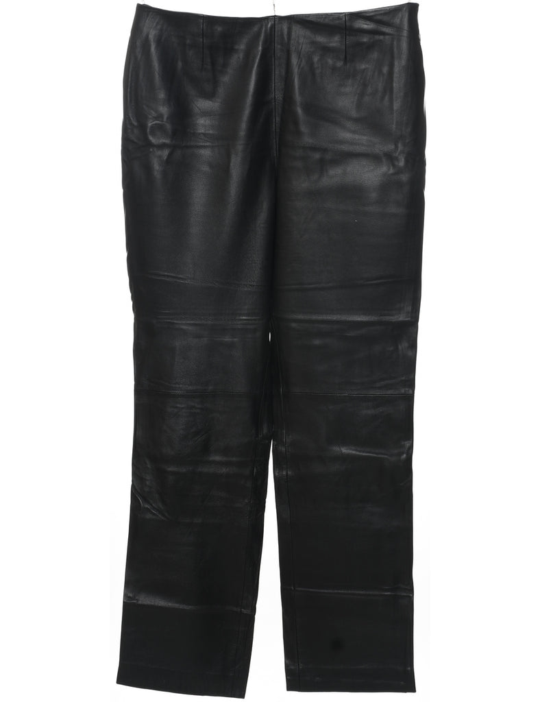Tapered Leather Trousers - W35 L31