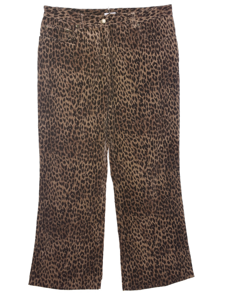 Tapered Leopard Print Trousers - W35 L29