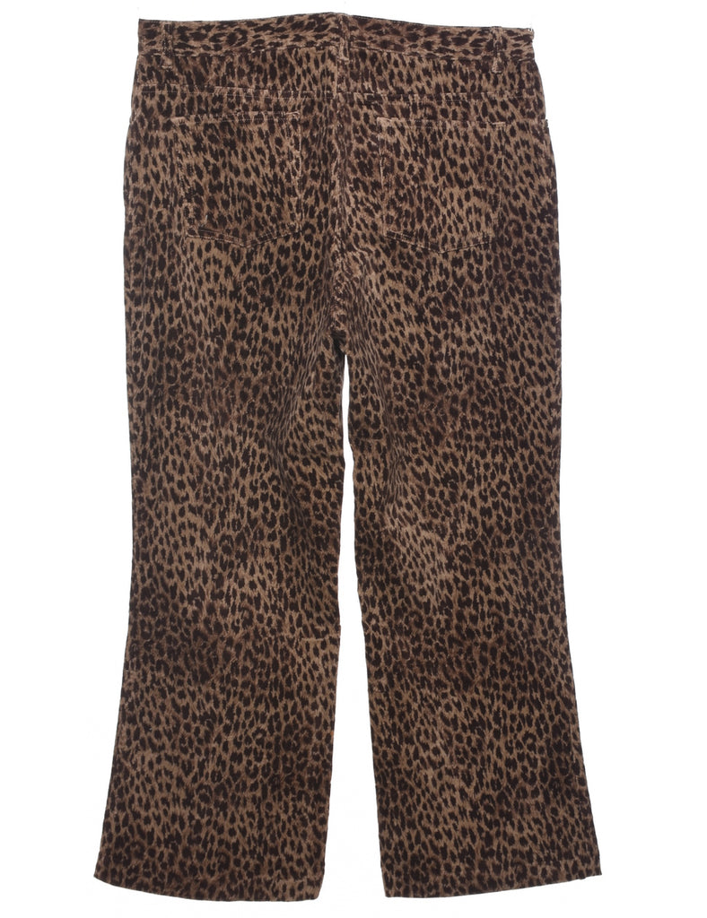 Tapered Leopard Print Trousers - W35 L29