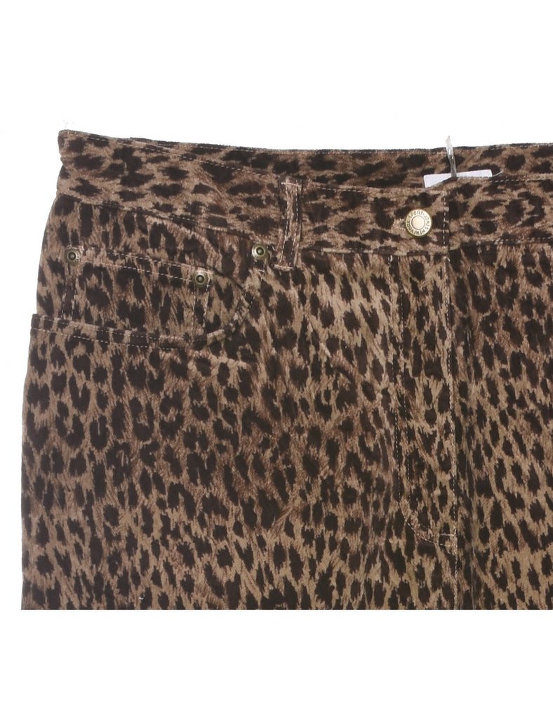 Tapered Leopard Print Trousers - W35 L29