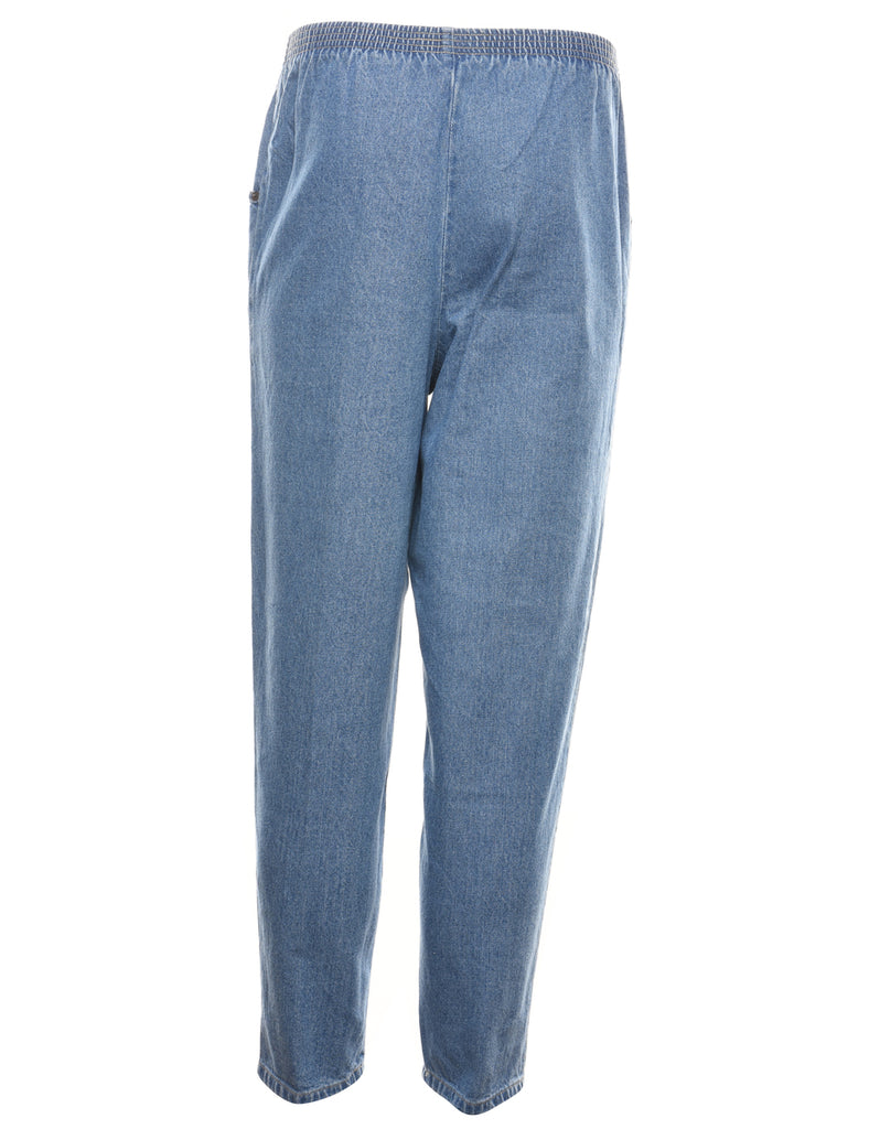 Tapered Light Wash Denim Trousers - W26 L28