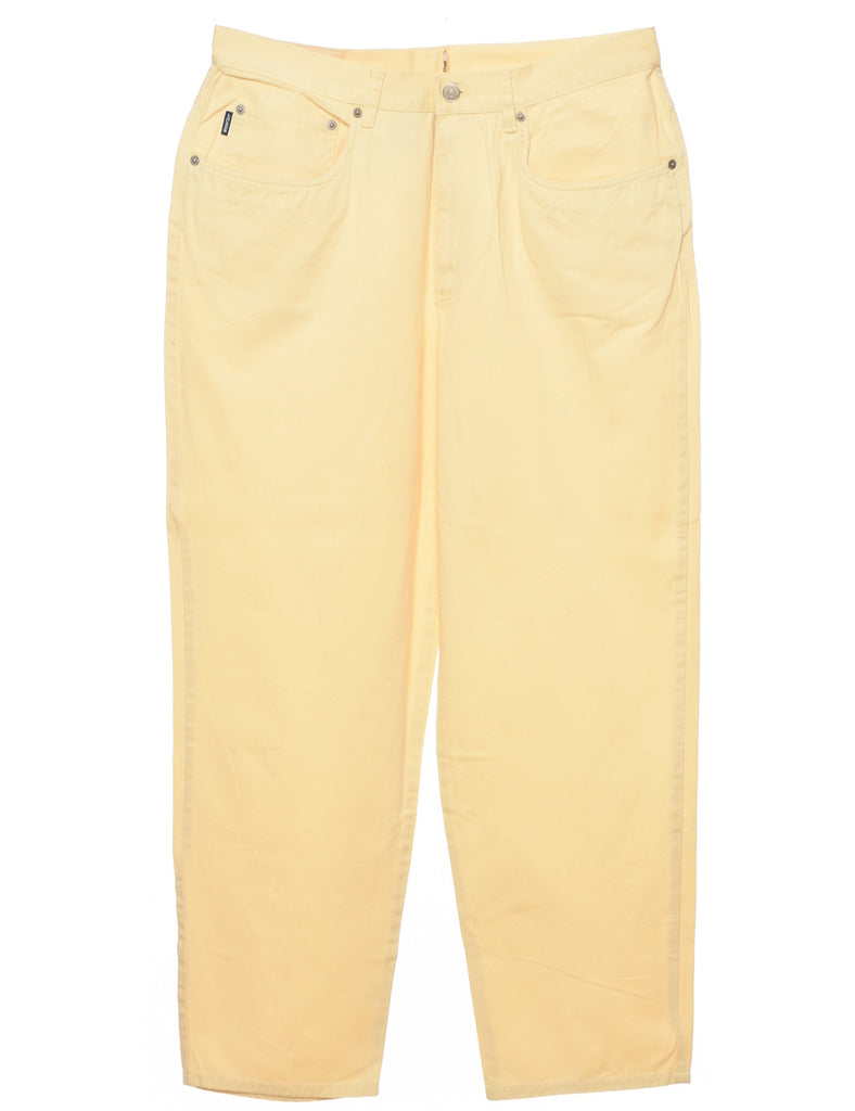 Tapered Pale Yellow Trousers - W35 L29