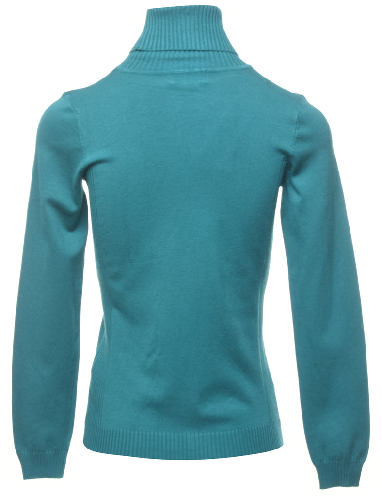 Teal Turtleneck Jumper - M