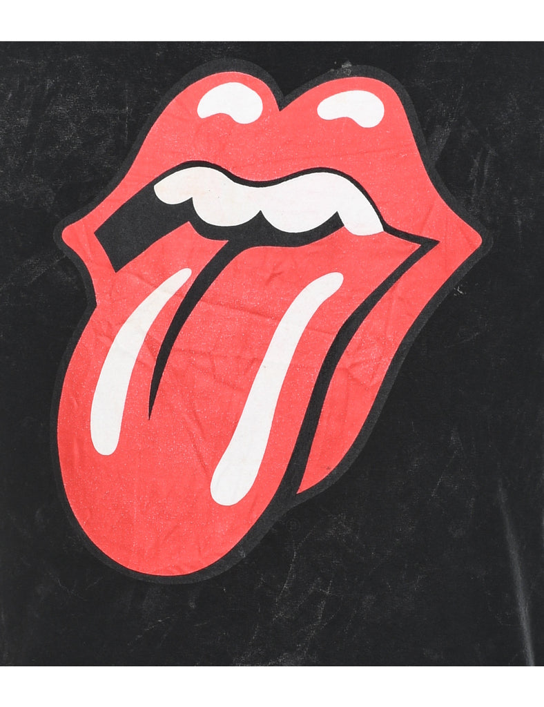 The Rolling Stones Black, Red & White Printed Band T-shirt - L