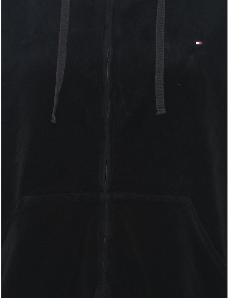 Tommy Hilfiger Black Velour Track Top - XL