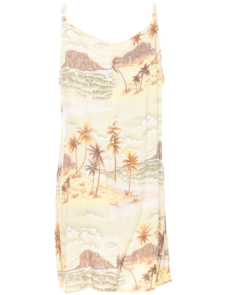Tropical Print Mini Dress - L