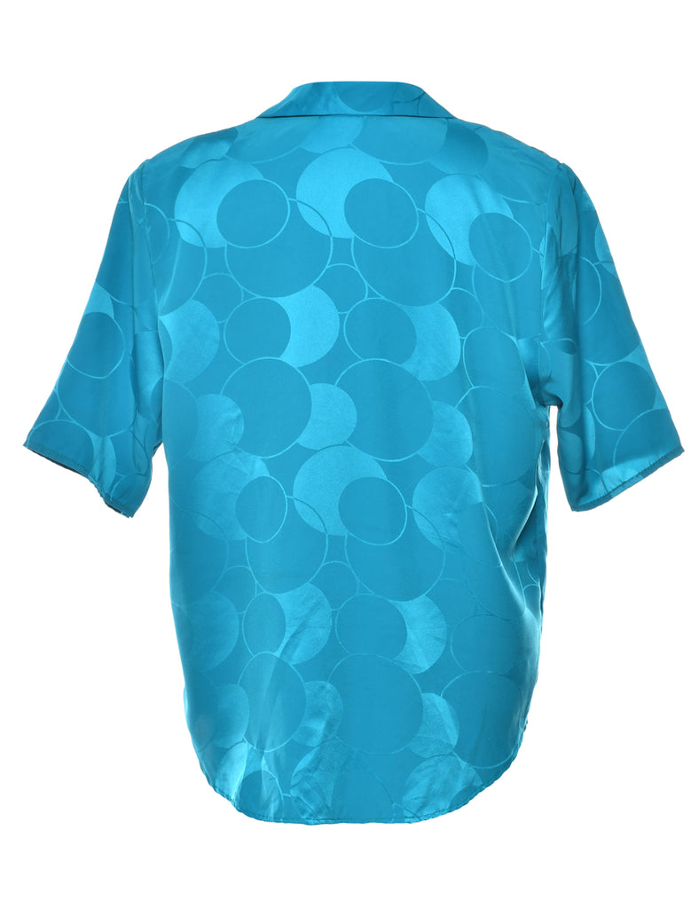 Turquoise Patterned Blouse - L