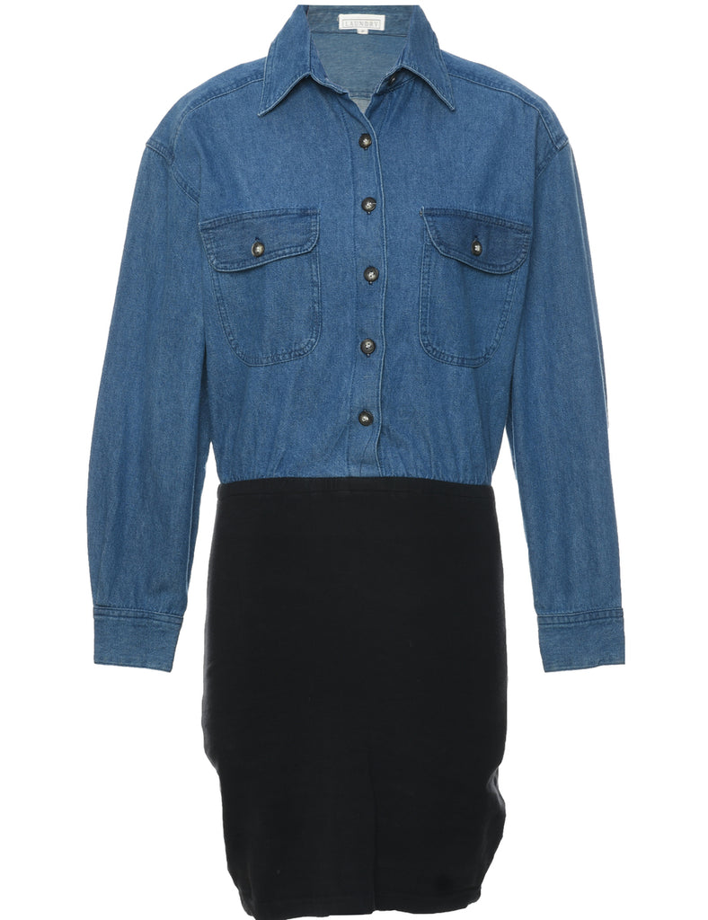 Two Tone Denim Dress - L