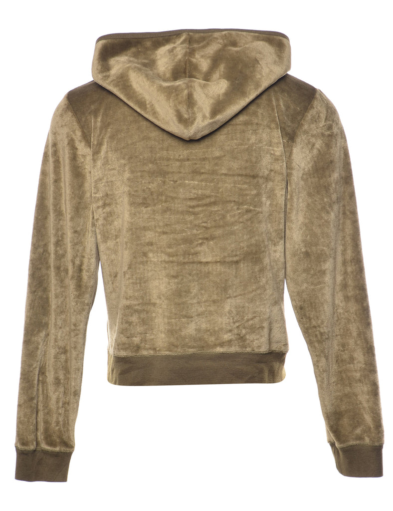 Velour Hooded Sweatshirt - M