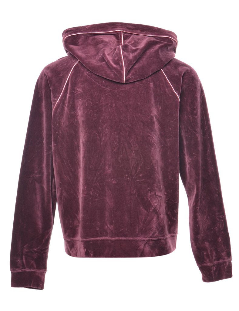 Velour Hooded Sweatshirt - L