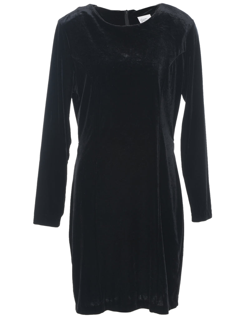 Velvet Black 1980s Evening Dress - L