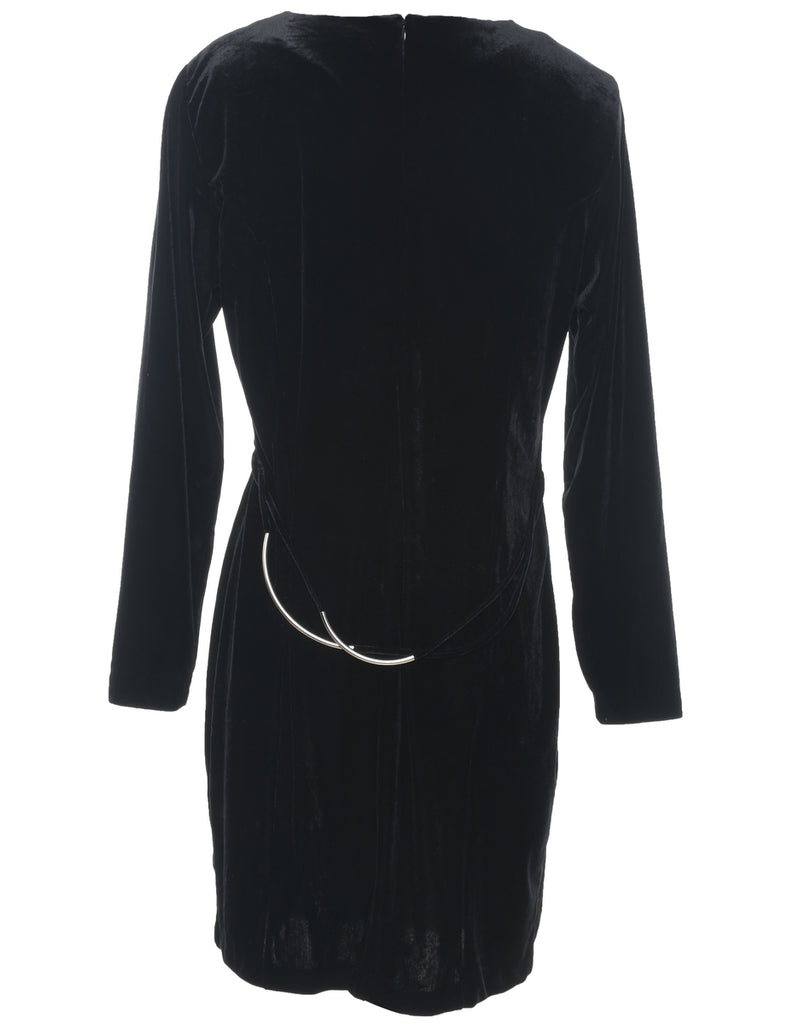 Velvet Black 1980s Evening Dress - L