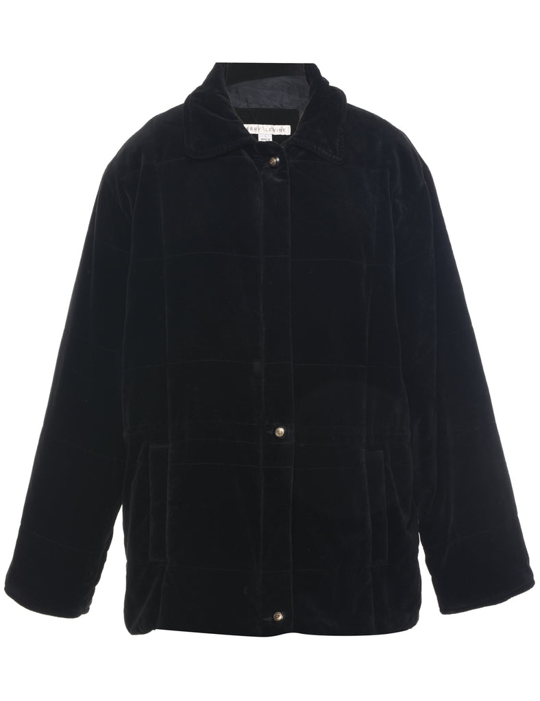 Velvet Black Coat - L